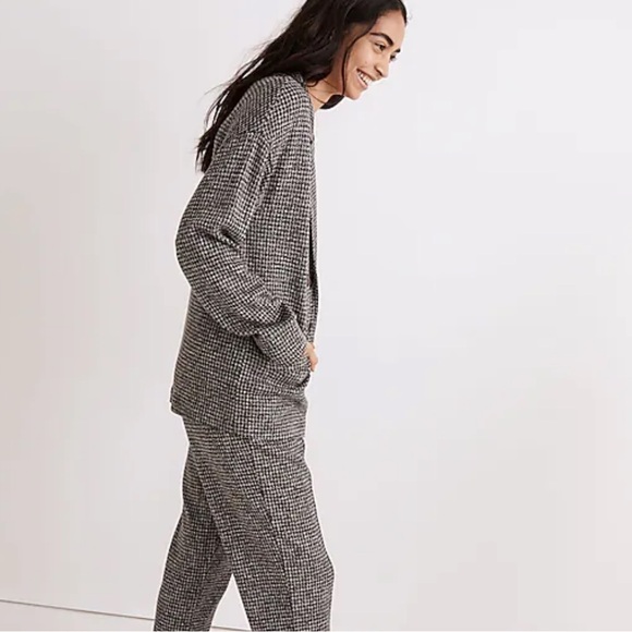 Madewell Brushed Knit Redford Blazer in Houndstooth Check - Picture 4 of 8